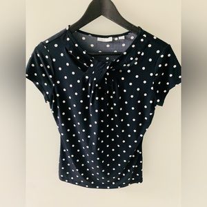 Black & white polka dot top